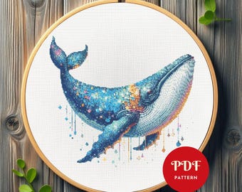 Whale Cross Stitch Pattern - Quotes Cross Stitch Pattern - Counted