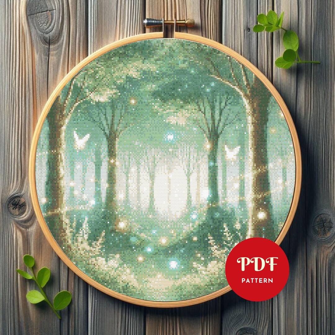 Enchanted Forest Cross Stitch Pattern,magical Woodland Embroidery ...