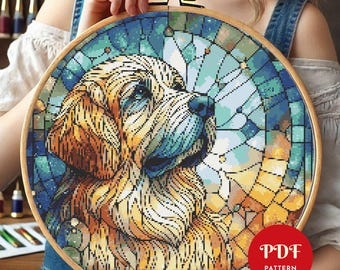 クロスステッチ パターン「ラブラドール レトリバーとゴールデン