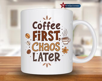 Kaffeebecher-Verpackung, 11 Unzen und 15 Unzen Bechervorlage, Becher Sublimationsdesign, Kaffeebecher-Verpackungsvorlage, sofortiger digitaler Download PNG, Geschenk für Kaffeeliebhaber