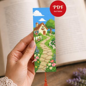 Cottage Garden Bookmark Cross Stitch Pattern PDF (Pattern Keeper Compatible, Instant Download)