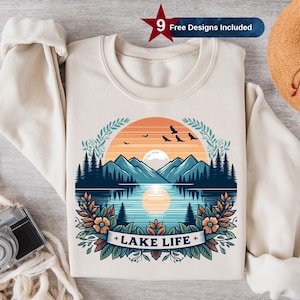 Lake Life Png, Sublimation Design, Clipart Png, Nature Lake Shirt, Fishing Png,Lake House,Trendy Png,T-Shirt Design,Instant Download Png,DTF
