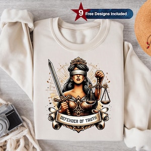 Defender of Truth Png, Sublimation Design, Law Clipart, Courtroom Png, Scales of Justice Design, T-Shirt Design, Digital Download Png, DTF