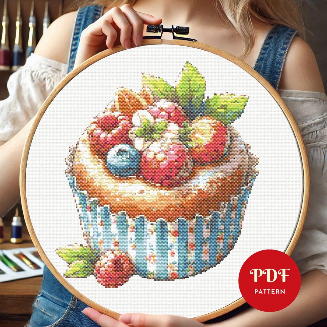 Cake Cross Stitch Pattern, Dessert Embroidery (PDF Pattern) - Etsy
