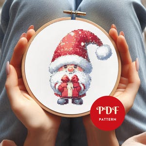 Santa Claus Cross Stitch Pattern, Cozy Christmas Embroidery Design, Holiday Needlepoint Chart,Cross Stitch PDF Pattern, Instant Download,DIY