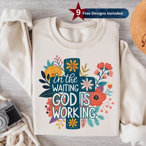 Foral Christian PNG, God Is Working Png, Religious Sublimation Design, Christian Clipart, Bible Verse Png, Faith Png, Digital Download, DTF