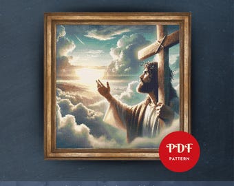 Jesus Cross Stitch Pattern PDF, Christian Embroidery (Pattern Keeper Compatible, Instant Download)