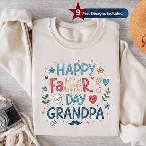 Happy Father's Day Grandpa Png, Sublimation Design, Clipart, Grandpa T-Shirt Design, Fathers Day, Instant Download, Gift for Grandpa, DTF
