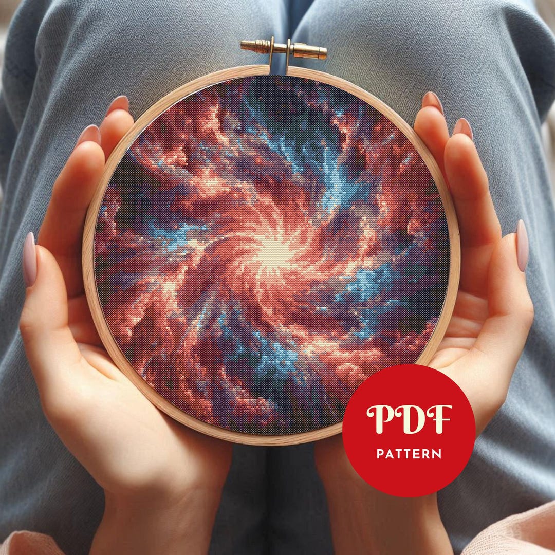 Galaxy Cross Stitch Pattern, Cosmic Space Embroidery Design, Space ...