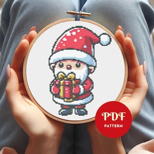 Santa Claus Cross Stitch Pattern, Cozy Christmas Embroidery Design, Holiday Needlepoint Chart,Cross Stitch PDF Pattern, Digital Download,DIY