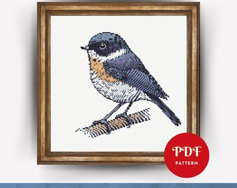 Swallow Stitch Pattern, Bird Embroidery Design, Spring Needlepoint, Anima Cross Stitch PDF Pattern File, Instant Digital Download, DIY
