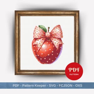 Strawberry Cross Stitch Pattern, Fruit Embroidery Pattern, Vegan Embroidery Design, Berry Cross Stitch PDF Pattern File, Digital download