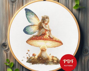 Magical Fairy Cross Stitch Pattern PDF, Enchanted Forest Embroidery (Pattern Keeper Compatible, Instant Download)