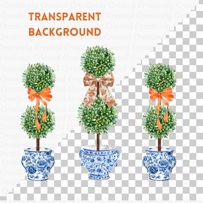 Blue Fall Topiary Fall Topiary PNG Bundle, Chinoiserie Planters (digital Download) - Etsy