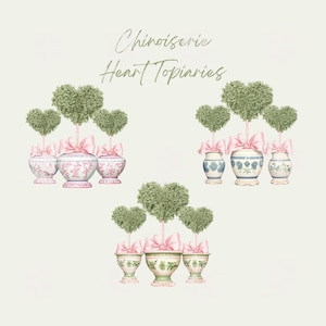 Drie hartvormen in chinoiseriestijl, roze, blauw, groen, direct downloaden, transparante achtergrond, clipart
