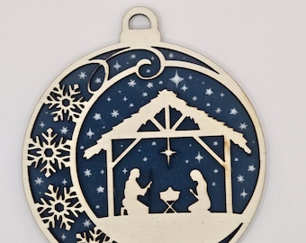 Nativity Ornament with Night Sky