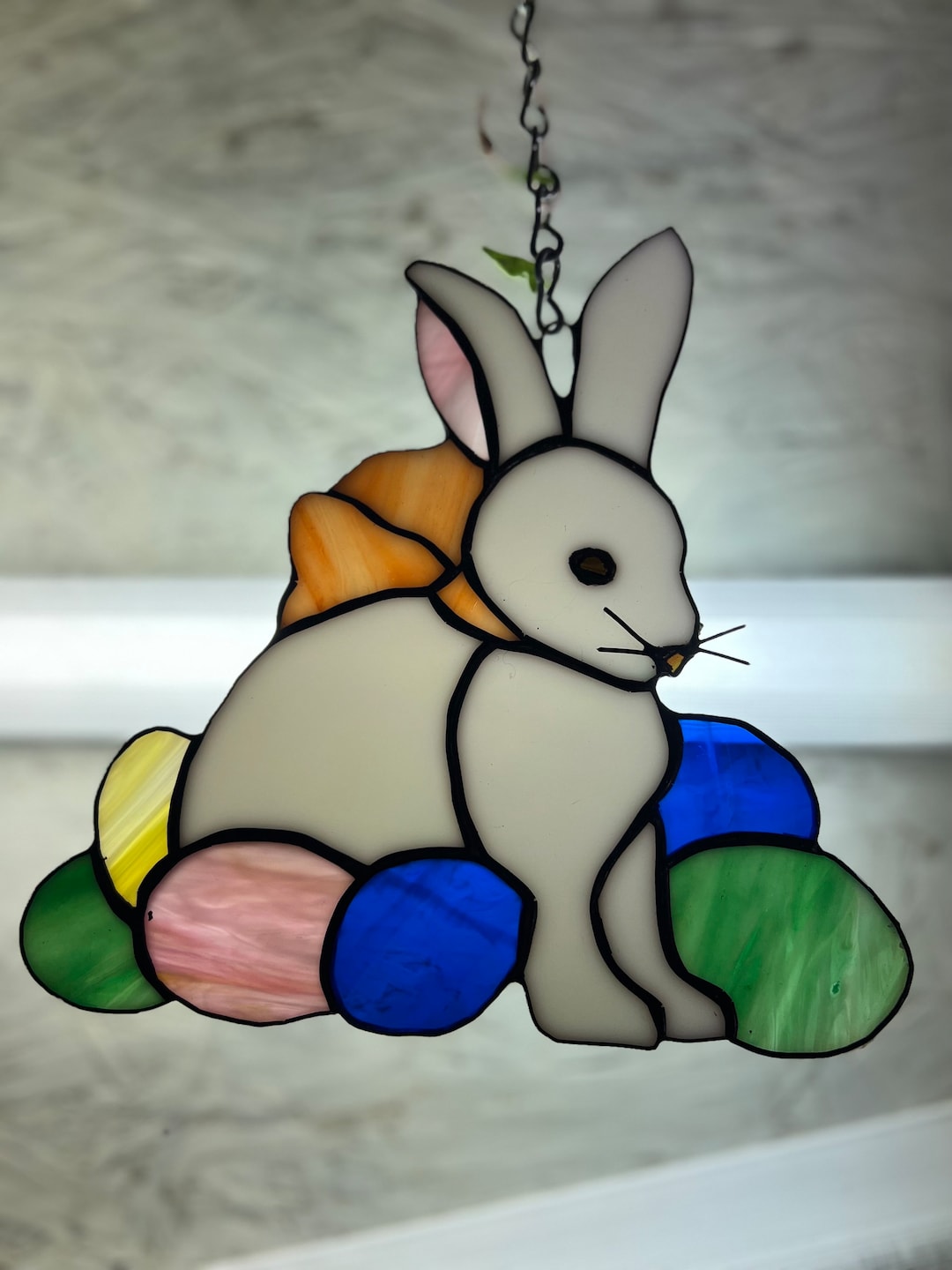Stained Glass Easter Bunny Window Hang/suncatcher - Etsy