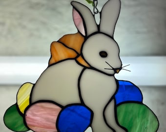 Stained Glass Easter Bunny Window Hang/Suncatcher