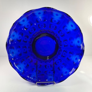 Vintage Viking Thousand Eye Cobalt Blue 11 Inches Cake Stand Plater