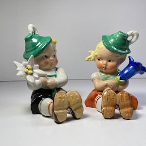 Goebel Figure Kf 23B Girl 4 1/8in and boy Kf 23A