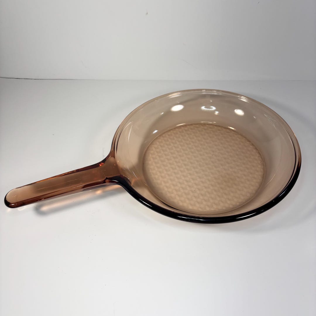 Vintage Corning Visions Cookware Amber Transparent Glass 10