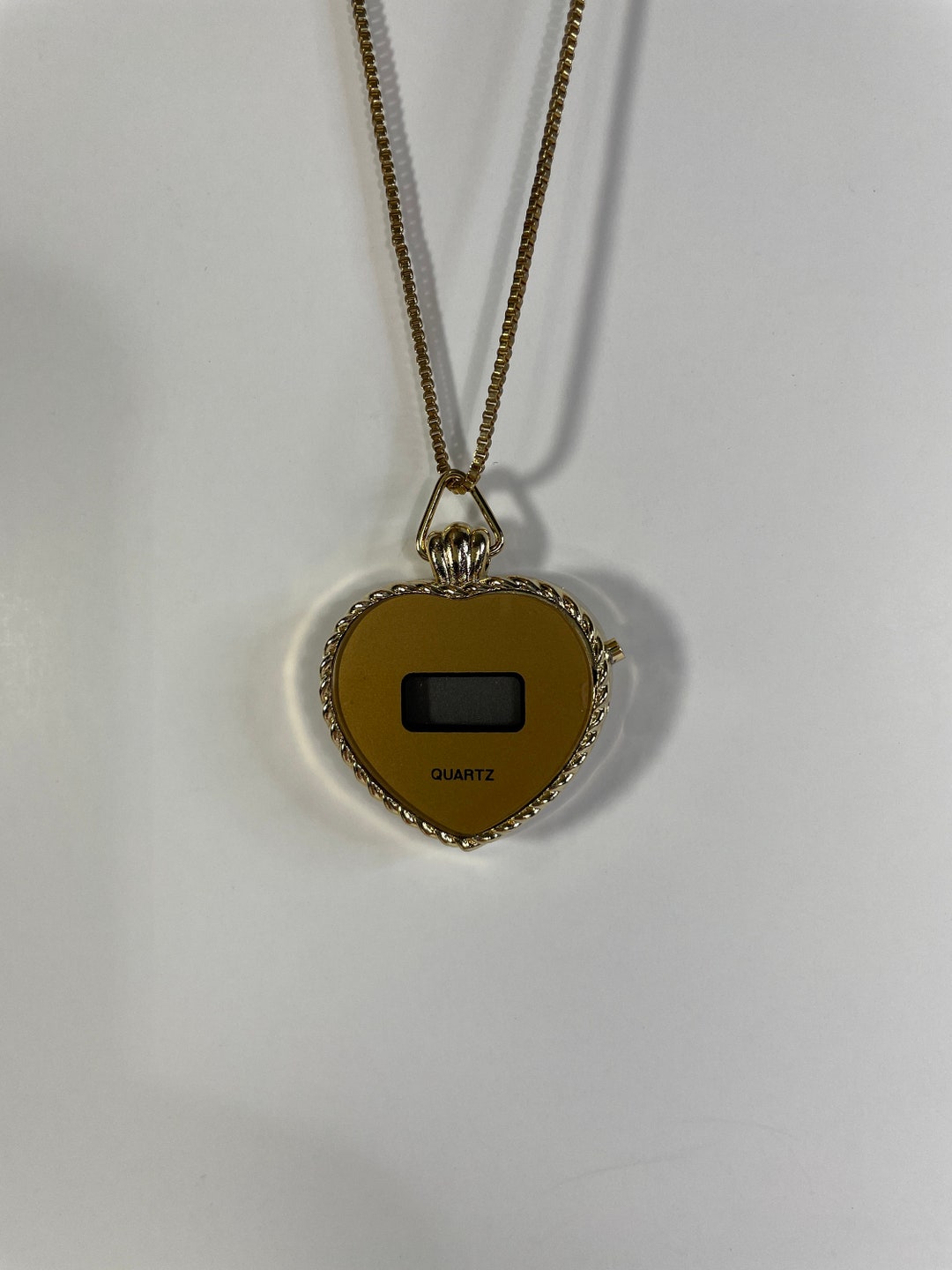 Vintage Digital Gold Heart Watch Necklace From 80s Etsy