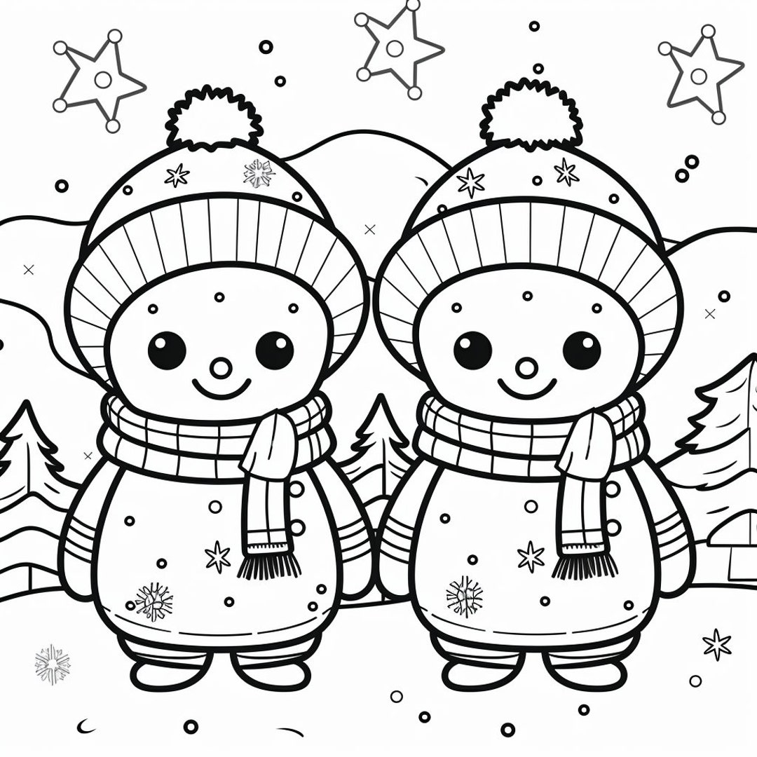 7 pages à colorier de Noël pour les enfants Téléchargements Etsy France