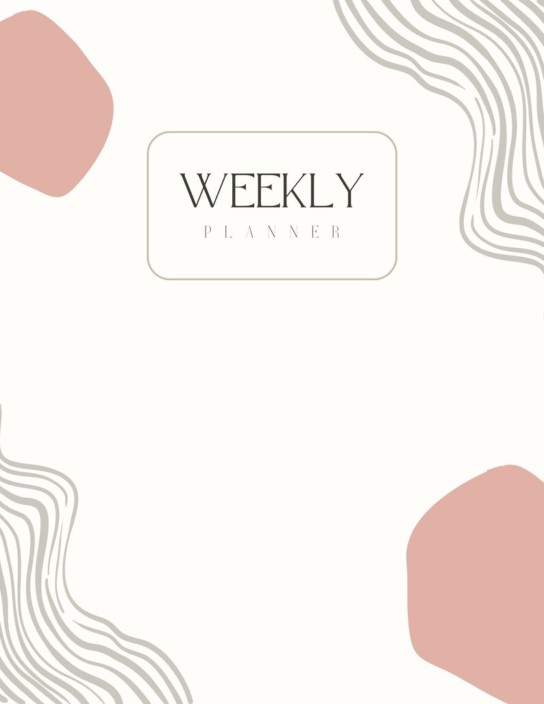 Simple Weekly Planner - Etsy