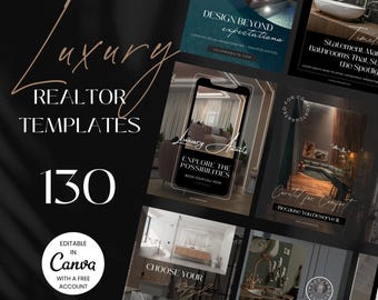 Luxury Real Estate Instagram Templates: Canva Realtor Marketing (Digital Download)