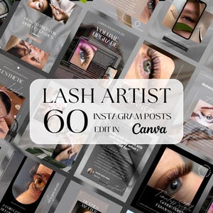 Lash Tech Instagram Post Templates: Editable Canva Social Media