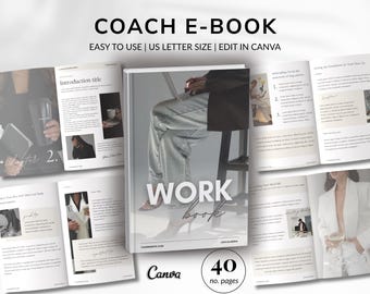 Coaching Workbook Template Canva | 40 Page Editable Ebook for Coaches  Online Businesses Guide