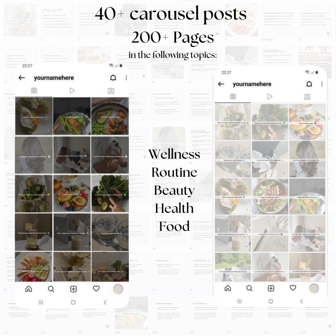 Social Media Carousel Templates Self-care Health Wellness Aesthetic for ...