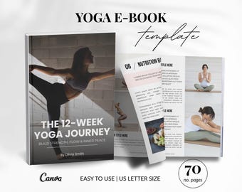 Yoga Ebook Template 70-Page Canva Fitness Yoga Coach Workbook Template Workout Personal Training Nutrition Coach