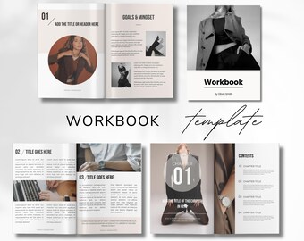 Business Ebook Template 60-Page Editable Canva Workbook for Coaches Digital Download