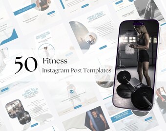 Mallar för Instagram-inlägg om fitness, hälsa, träning, sociala medier, Canva