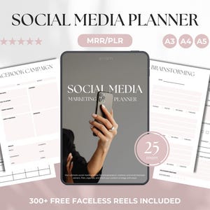 Social Media Marketing Strategieplaner für Geschäftsinhaber MRR PLR Digitaler Planer Vorlage Bearbeitbare Marketingplaner Inhalt Arbeitsmappe