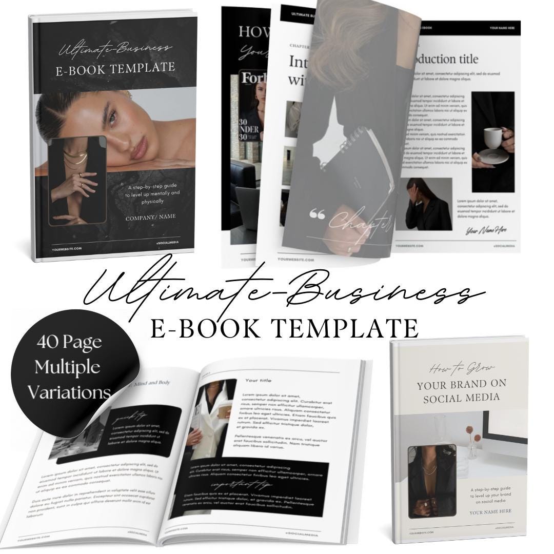 Editable Ebook Template Canva Design 40-page Business Guide Digital ...