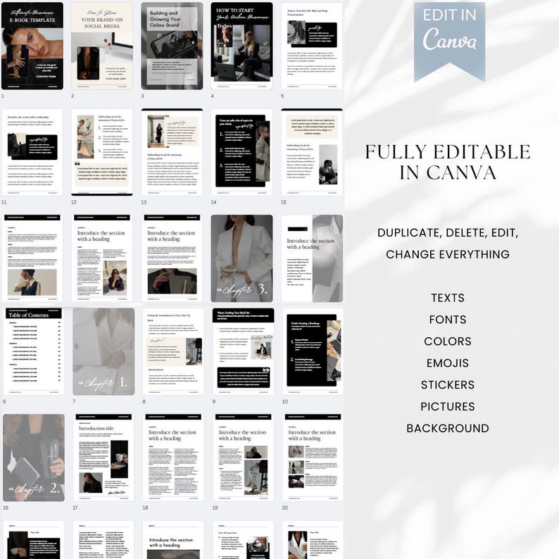 Editable Ebook Template Canva Design 40-page Business Guide Digital ...
