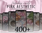 400 Pink Aesthetic Faceless Reels Instagram Marketing Videos Canva Editable Social Media Video Pack Minimalist