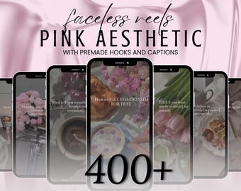 400 Pink Aesthetic Faceless Reels Instagram Marketing Videos Canva Editable Social Media Video Pack Minimalist