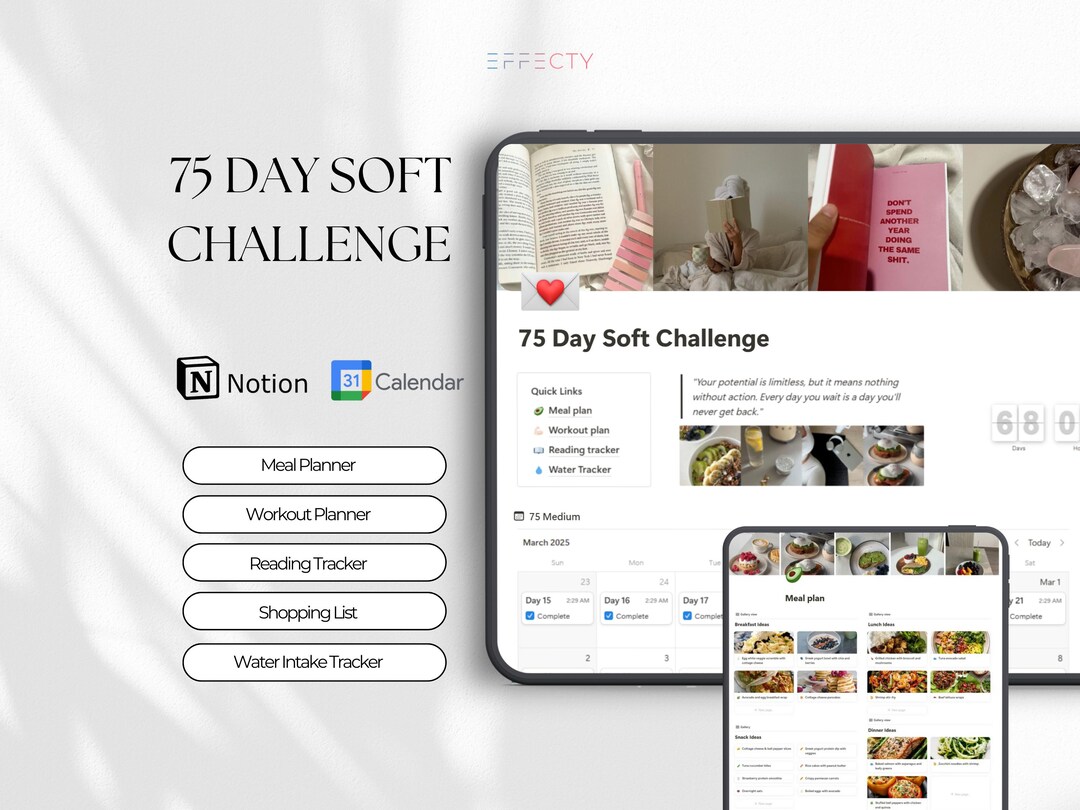 75 Day Challenge Notion Template: Digital Wellness Planner (digital ...