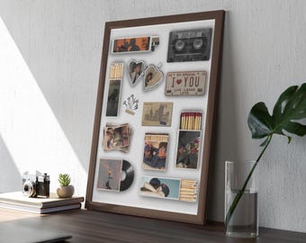 Editable Matchbook Poster Template Blank Matchbook Template Matchbox Art Anniversary Gift Download Printable Wall Art Custom Wall Art
