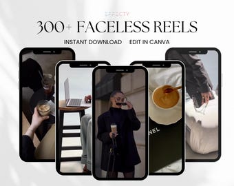 300 Aesthetic Faceless Video Reels Instagram Marketing Videos Canva Editable Social Media Coach Video Pack Minimalist