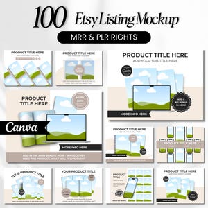 Canva Mockup Templates Bundle: Digital Product Listing Mockups (Digital Download)