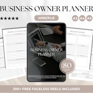 Businessplaner für Unternehmer MRR PLR Digitaler Planer Small Business Canva Template Bearbeitbarer Business Planner Entrepreneurs Toolkit