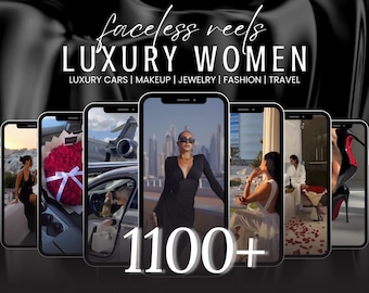 1100+ Aesthetic Faceless Video Reels Instagram Marketing Videos Luxury Business Women Canva Editable Social Media Video Pack Minimalist