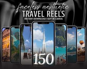 150 Aesthetic Travel Video Reels Instagram Marketing Travel Videos Travel Agency Instagram Reels Canva Editable Social Media Video Pack