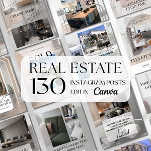 Luxury Real Estate Instagram Templates: Canva Realtor Marketing (Digital Download)