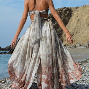 Falda de seda, maxi falda, falda larga, ropa de fiesta, ropa boho, ecoprint, ropa sostenible, falda envolvente,falda tribal, falda estampada