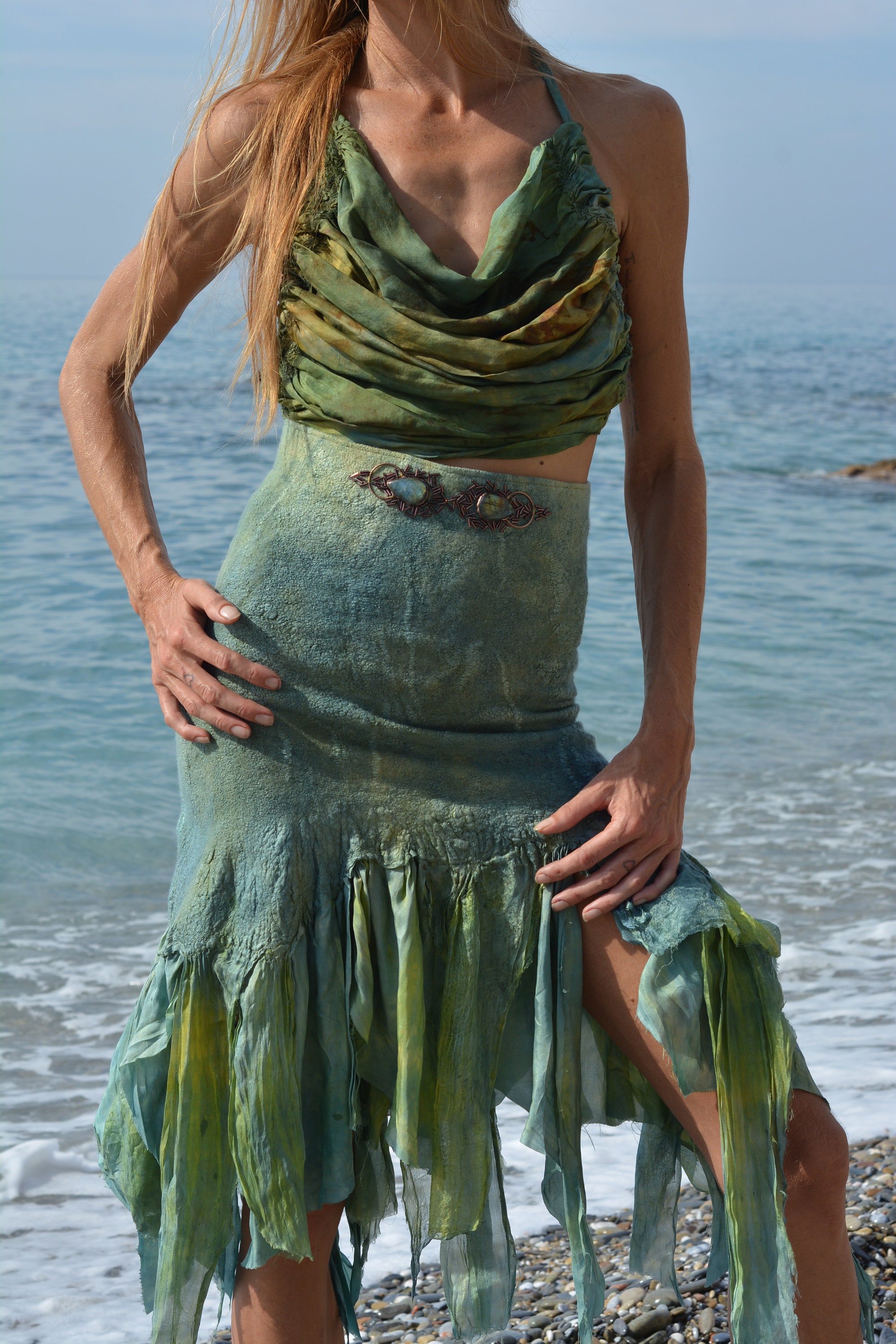 Felted Skirt Jewel Dress Festival Outfit Sustainable Clothing